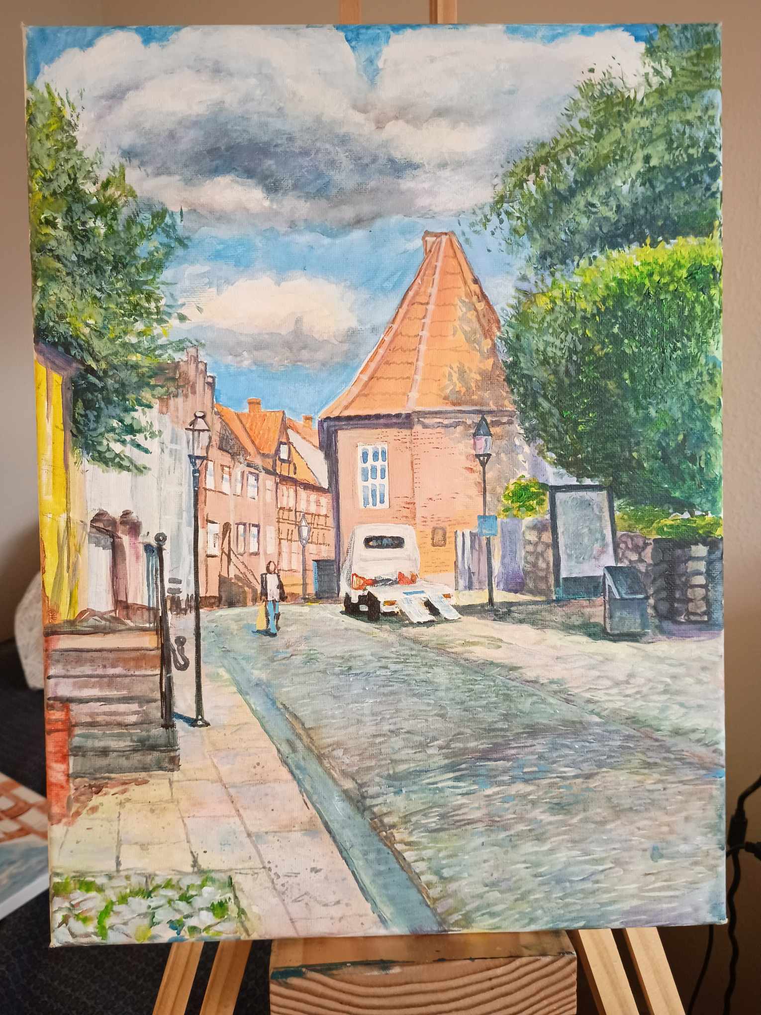 Lidia Viskova, Sct. Mogens Gade , 40 x 40, Akryl på lærred, 2024